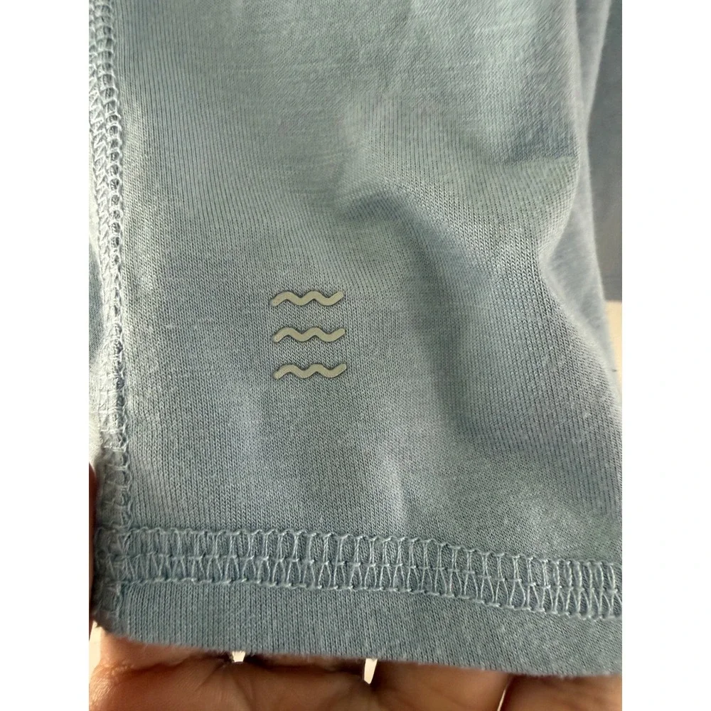 Free Fly Womens Bamboo Long Sleeve Top Light Blue Crew Neck Thumbholes Size M - Picture 6 of 6